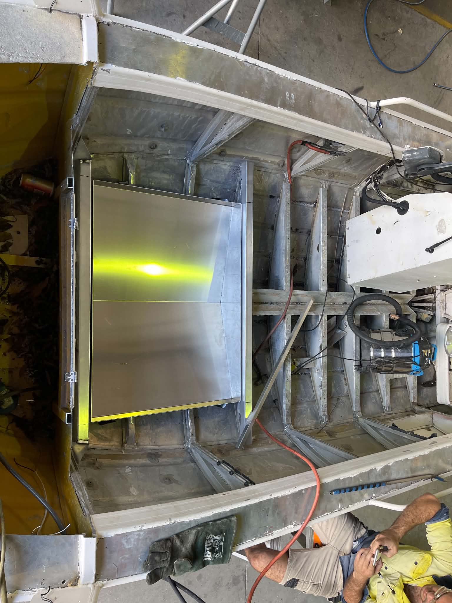 Aluminium boat interior panelwork