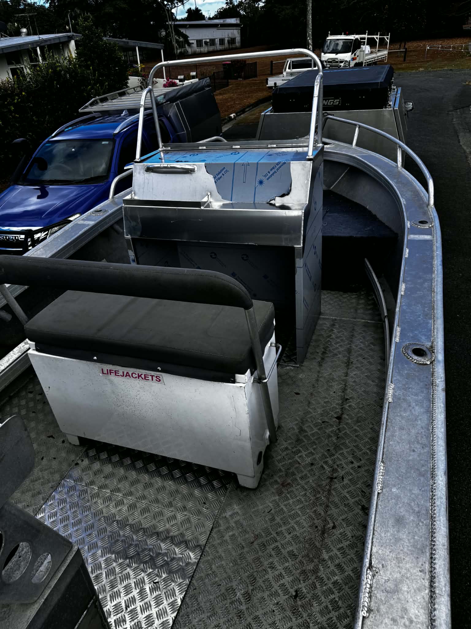 Aluminium boat storage compartment
